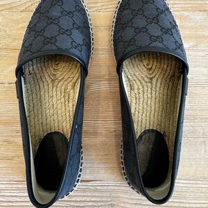 Gucci Black Monogram Espadrilles